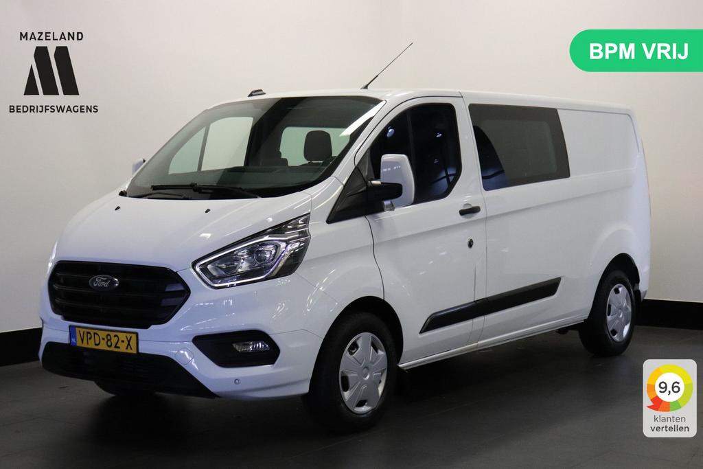 Ford Transit Custom 2.0 TDCI 130PK L2 Dubbele Cabine EURO 6, Parkeersensor, Wit, Bedrijf, 198 g/km
