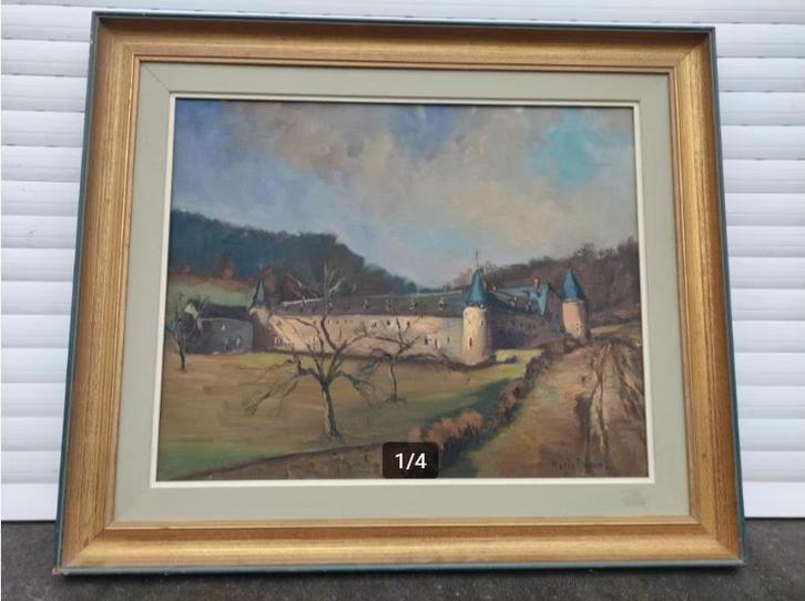 huile sur toile signe maria dossin, Antiek en Kunst, Kunst | Schilderijen | Klassiek, Ophalen of Verzenden