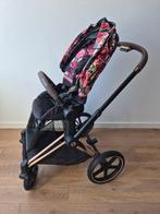CYBEX Priam Rosegold Spring Blossom Dark kinderwagen, Kinderen en Baby's, Kinderwagens en Combinaties, Verstelbare duwstang, Zo goed als nieuw