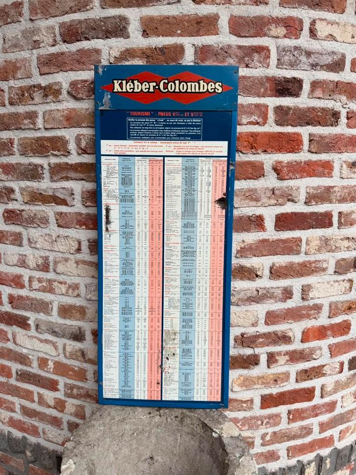 Metalen Kléber - Colombus Reclamebord Bandenspanning, Collections, Marques & Objets publicitaires, Utilisé, Panneau publicitaire