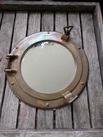 Decoratieve patrijspoort messing met spiegel, Ophalen of Verzenden