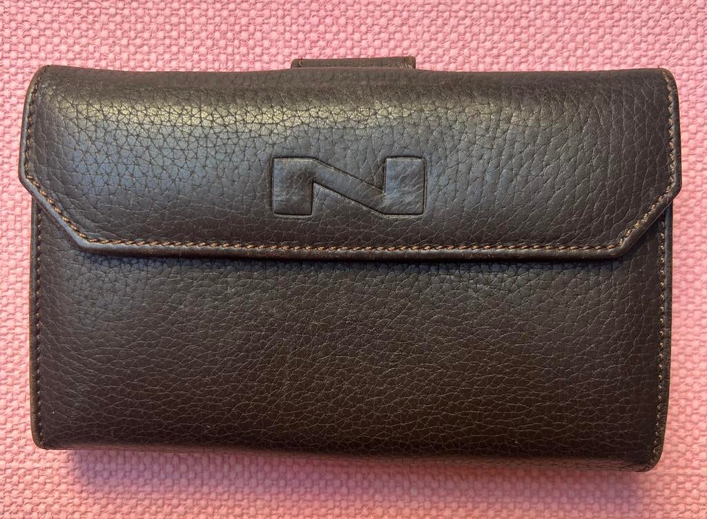 Nathan bruine portemonnee, Ophalen of Verzenden, Gebruikt, Bruin, Leder