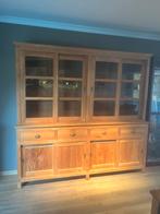 Ruime Teak buffetkast met glazen schuifwanden, lades, deuren, Ophalen, Met deur(en), 200 cm of meer, Glas