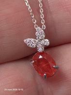 Pendentif en argent massif avec saphire naturel de Mozambiqu, Neuf, Enlèvement, Avec pierre précieuse, Orange