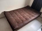 Canape-lit depliable brun en cuir neuf, Huis en Inrichting, Slaapkamer | Slaapbanken, Ophalen, Zo goed als nieuw, Bruin
