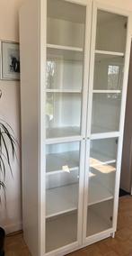 BILLY / OXBERG Boekenkast met glazen deur, wit, 80x41x202, Huis en Inrichting, Ophalen, Gebruikt, 200 cm of meer, 50 tot 100 cm
