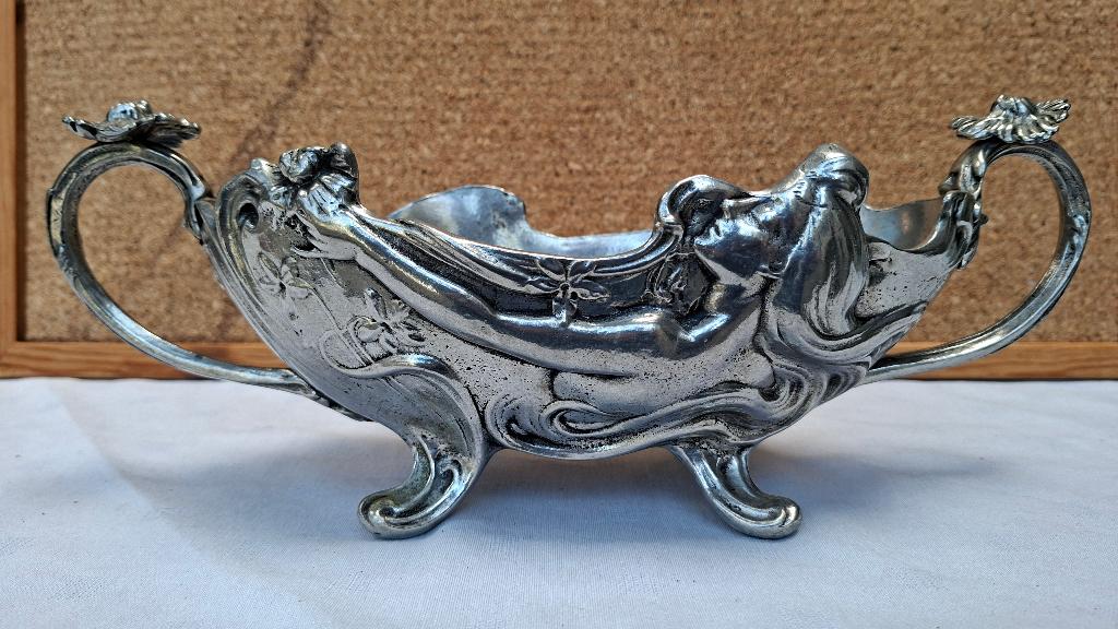 Art deco tin schaal, Antiek en Kunst, Ophalen