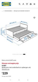 Ikea SLÄKT Bed onderbed 2 laden + 2 matrassen perfecte staat, 85 tot 100 cm, Zo goed als nieuw, 180 cm of meer, Ophalen