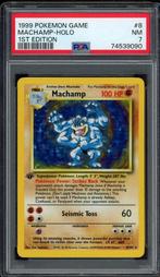 Machamp Holo 1st Edition PSA 7 - 8/102 - Base Set 1999, Hobby en Vrije tijd, Verzamelkaartspellen | Pokémon, Verzenden, Zo goed als nieuw