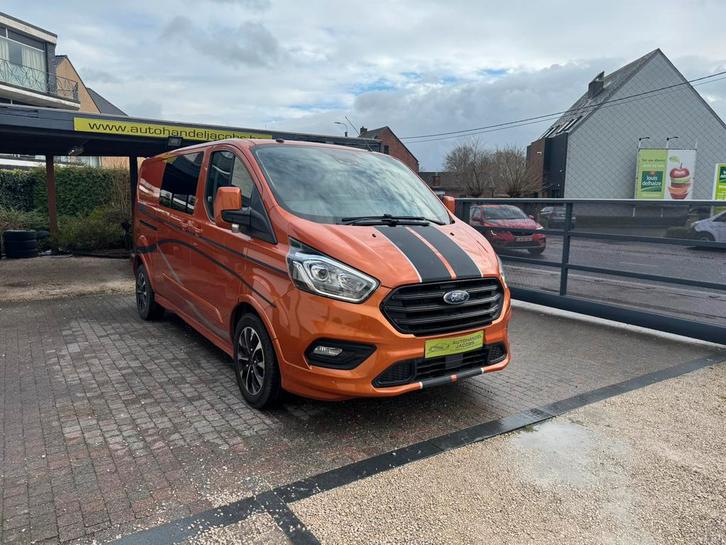 FORD TRANSIT CUSTOM * SPORT * DUB CAB * L2 * 170PK * 21900+, Auto's, Bestelwagens en Lichte vracht, Bedrijf, Te koop, ABS, Achteruitrijcamera