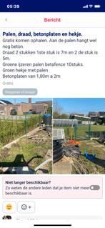 Gratis palen(wel met beton aan), draad, betonplaten, hekje, Enlèvement, Utilisé, Porte du jardin