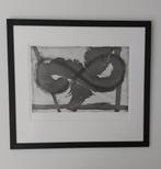 Zwart-wit ets op handgeschept papier van Thomas Wachweger., Ophalen