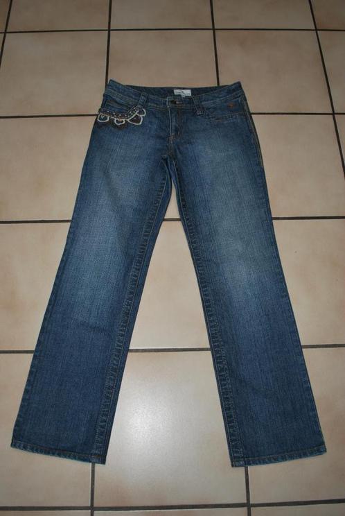 Middelblauwe geborduurde jeans „Tom Tailor”, recht model, ma, Kleding | Dames, Spijkerbroeken en Jeans, Gedragen, W28 - W29 (confectie 36)