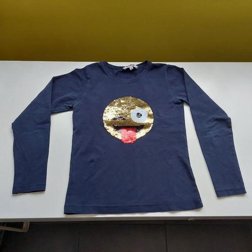 Mooie donkerblauwe longsleeve DOTTS mt 152/12j, Kinderen en Baby's, Kinderkleding | Maat 152, Gebruikt, Meisje, Shirt of Longsleeve