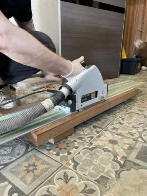 Festool TS 55 dompelzaag met 1400 mm geleiderail, Doe-het-zelf en Bouw, Gereedschap | Zaagmachines, Zo goed als nieuw, Cirkelzaag