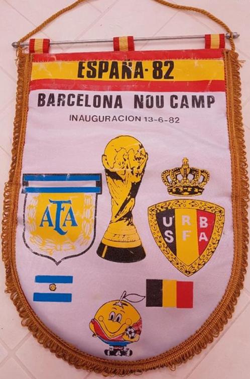 België Argentinië Rode Duivels 1982 prachtige vintage vlag, Verzamelen, Sportartikelen en Voetbal, Vaantje of Sjaal, Ophalen of Verzenden