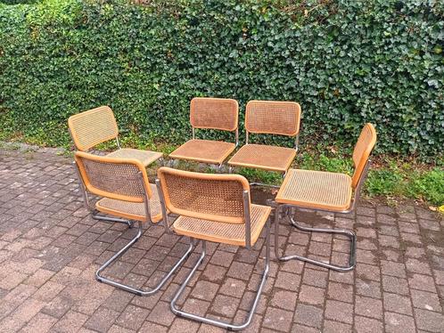 Setje cesca-stoelen naar het model van Marcel Breuer, Tuin en Terras, Tuinstoelen, Gebruikt, Rotan, Ophalen