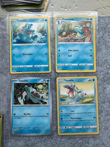 4x pokémon kaart Totodile set evoluties beschikbaar voor biedingen