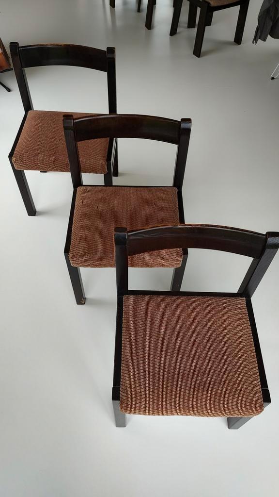 vintage brutalist stoelen, 6 stuks, jaren 1930, Huis en Inrichting, Stoelen, Gebruikt, Stof, Ophalen