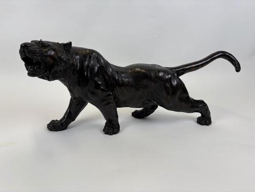 Grote bronzen tijger Japan Meiji periode gesigneerd 68cm!, Antiek en Kunst, Kunst | Beelden en Houtsnijwerken, Ophalen of Verzenden