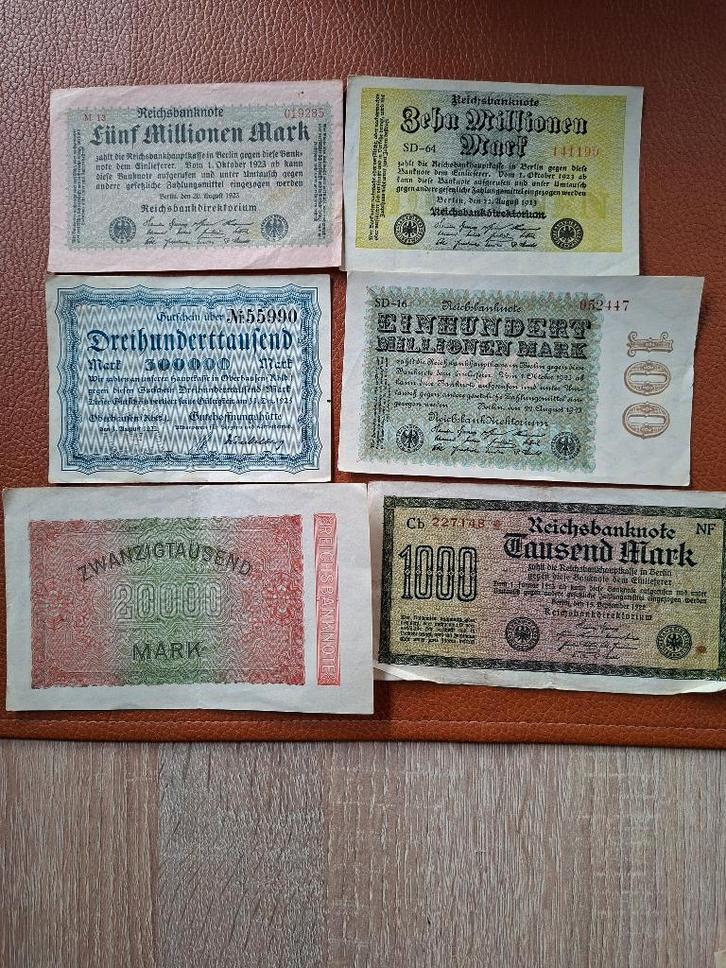 Duitse marken uit 1923, Postzegels en Munten, Bankbiljetten | Europa | Niet-Eurobiljetten, Los biljet, Duitsland, Ophalen