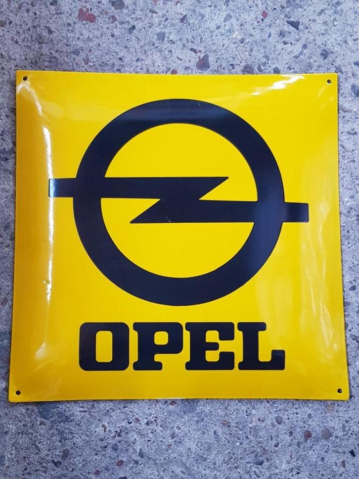 Opel logo emaillen reclame decoratie bord garage showroom, Verzamelen, Merken en Reclamevoorwerpen, Zo goed als nieuw, Reclamebord