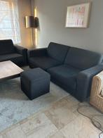 Salon zwart stof, Huis en Inrichting, Ophalen of Verzenden, Gebruikt, Stof, Modern