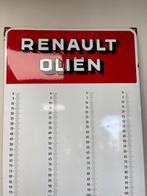 Renault oliën emaille reclamebord, Verzamelen, Reclamebord, Gebruikt, Ophalen of Verzenden