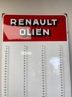 Renault oliën emaille reclamebord, Reclamebord, Gebruikt, Ophalen of Verzenden