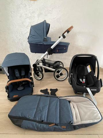 Mutsy Nio 4 -Wiel Kinderwagen - Blu/ Mélange 3-in-1 Complete beschikbaar voor biedingen