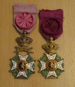 2 tweetalige officieren in de Orde van Leopold Wolfers, Ophalen of Verzenden, Landmacht, Lintje, Medaille of Wings