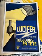 Lucifer depuis 1910 toujours en tête - Vertil - 116x77cm, Verzamelen, Posters, Ophalen, Zo goed als nieuw, Reclame, Canvas of Doek