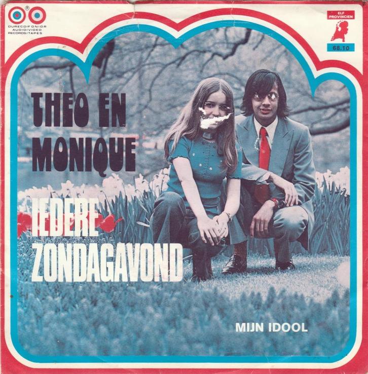 45T: Theo en Monique: Iedere zondagavond, Cd's en Dvd's, Vinyl | Nederlandstalig, Gebruikt, Overige formaten, Ophalen of Verzenden
