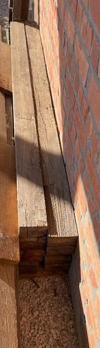 8 volle eiken balken, Doe-het-zelf en Bouw, Hout en Planken, Ophalen, Gebruikt, Eiken, 50 mm of meer