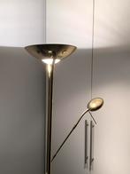 goudkleurige lamp met bovenlicht en leeslamp., Ophalen, Zo goed als nieuw, Metaal