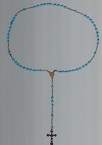 Chapelet de perles bleues avec Christ en croix et Ste Vierge, Enlèvement ou Envoi