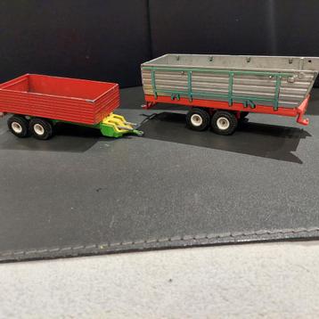 SIKU - 2 grote metalen aanhangwagens, Hobby en Vrije tijd, Modelauto's | 1:43, Ophalen of Verzenden, Gebruikt, SIKU