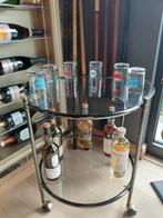 Ronde messing trolley / bar cart, jaren ’60, Huis en Inrichting, Ophalen of Verzenden, Zo goed als nieuw