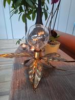 Lampe de table vintage belge en laiton massif - Flowerlamp, Maison & Meubles, Lampes | Lampes de table, Enlèvement ou Envoi