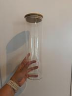 Decoratieve voorraad pot bamboe deksel, Huis en Inrichting, Keuken | Potten en Pannen, Ophalen, Zo goed als nieuw, Glas, Pot, Bus of Blik
