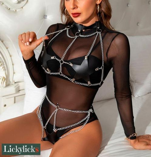 NIEUW!! body harnas lingerie sexy party, festival kleding, Kleding | Dames, Ondergoed en Lingerie, Body of Korset, Zwart, Verzenden
