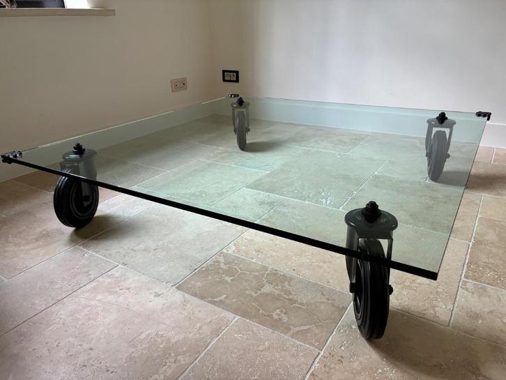Salontafel glas Fontana Arte, Huis en Inrichting, Tafels | Salontafels, Zo goed als nieuw, Glas, Ophalen