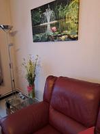 1 ruime lederen 3-zit zetel met beenrelaxen aan verlaagde pr, Huis en Inrichting, Zetels | Zetels, Ophalen, Leer