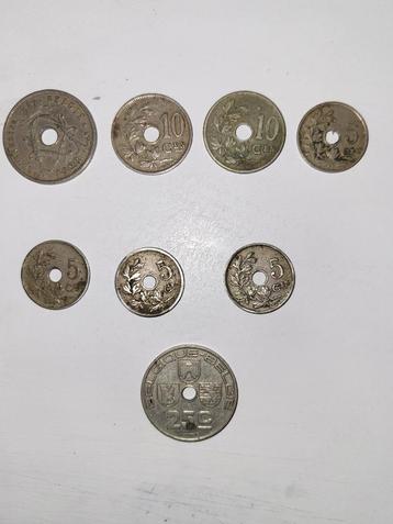 Oude Belgische munten. 25 cent: 1928 10 cent: 1929 10 cent:  beschikbaar voor biedingen