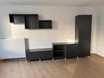 IKEA BESTA Kleerkast + plank/tv-meubel - donkergrijs, Huis en Inrichting, Ophalen, 150 tot 200 cm, Eikenhout, 150 tot 200 cm