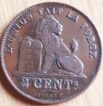 BELGIQUE : 2 CENTIMES 1902 FR VF/XF, Timbres & Monnaies, Monnaies | Belgique, Bronze, Envoi, Monnaie en vrac