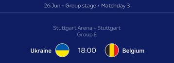 ÉCHANGE - 4x tickets Ukraine - Belgique (Cat 3) - Euro 2024