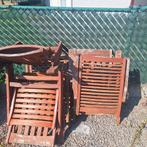 5 opklapbare teakstoelen met leuning, Ophalen, Gebruikt