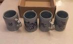 Lot de 4 chopes artisanales en grès vernissé, Antiquités & Art, Enlèvement ou Envoi