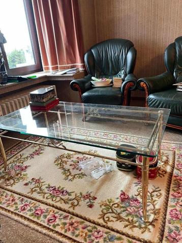 vergulde salon tafel + bijzettafeltjes set beschikbaar voor biedingen